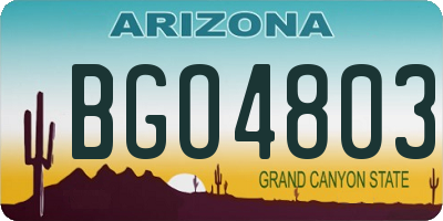 AZ license plate BGO4803