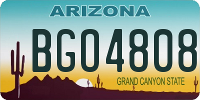 AZ license plate BGO4808
