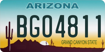 AZ license plate BGO4811