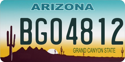 AZ license plate BGO4812