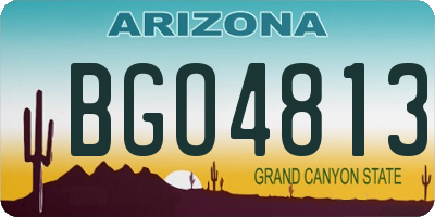 AZ license plate BGO4813