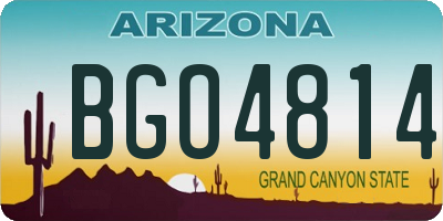 AZ license plate BGO4814