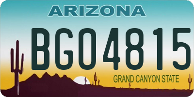 AZ license plate BGO4815