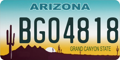 AZ license plate BGO4818