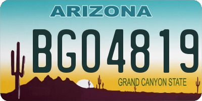 AZ license plate BGO4819