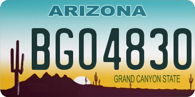 AZ license plate BGO4830
