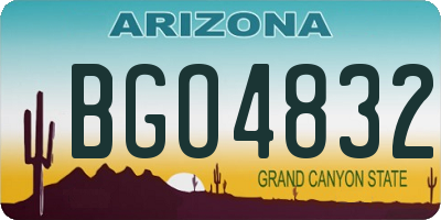 AZ license plate BGO4832