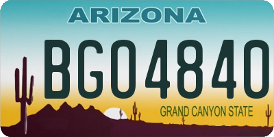 AZ license plate BGO4840