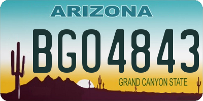 AZ license plate BGO4843