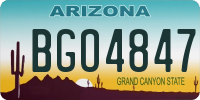 AZ license plate BGO4847