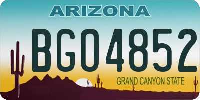 AZ license plate BGO4852