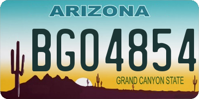 AZ license plate BGO4854