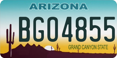AZ license plate BGO4855