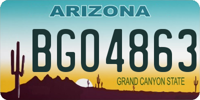 AZ license plate BGO4863