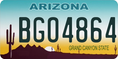 AZ license plate BGO4864