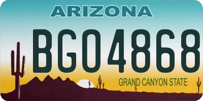 AZ license plate BGO4868