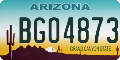 AZ license plate BGO4873