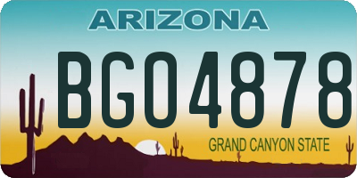AZ license plate BGO4878