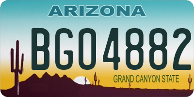AZ license plate BGO4882