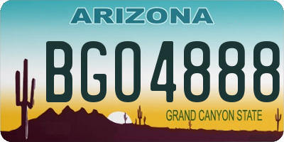 AZ license plate BGO4888