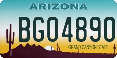 AZ license plate BGO4890