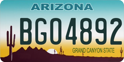 AZ license plate BGO4892