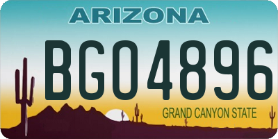 AZ license plate BGO4896