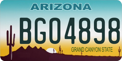 AZ license plate BGO4898