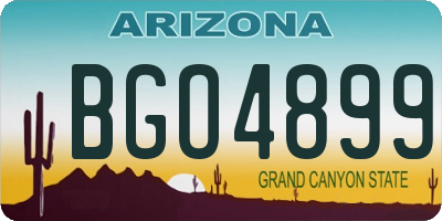 AZ license plate BGO4899
