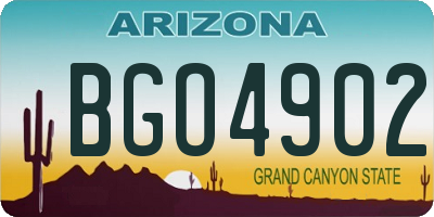 AZ license plate BGO4902