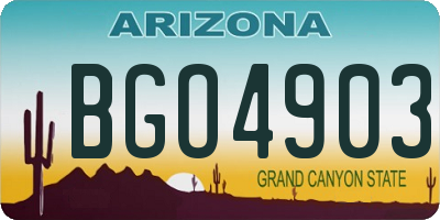 AZ license plate BGO4903