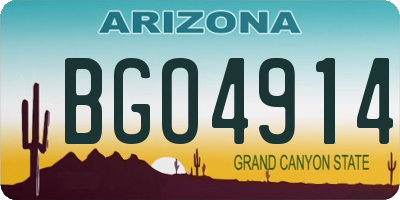 AZ license plate BGO4914