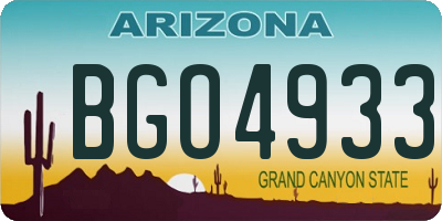 AZ license plate BGO4933
