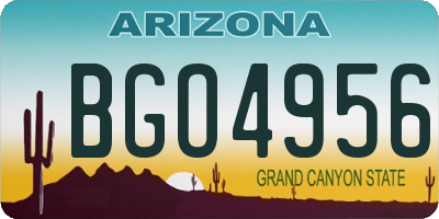 AZ license plate BGO4956