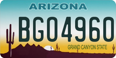 AZ license plate BGO4960
