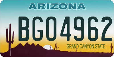 AZ license plate BGO4962