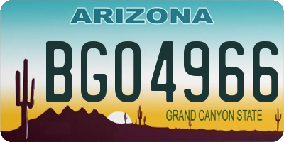 AZ license plate BGO4966