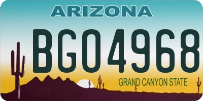 AZ license plate BGO4968