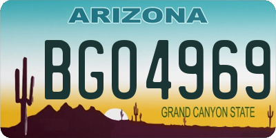 AZ license plate BGO4969