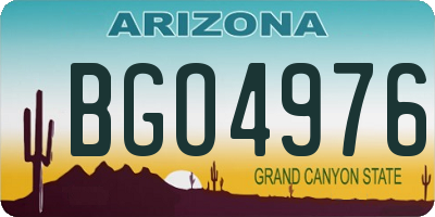 AZ license plate BGO4976
