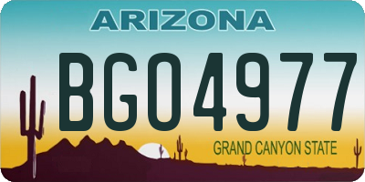 AZ license plate BGO4977