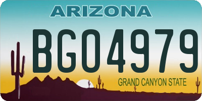 AZ license plate BGO4979