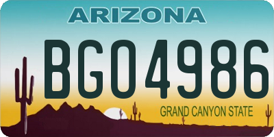 AZ license plate BGO4986