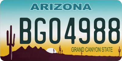 AZ license plate BGO4988
