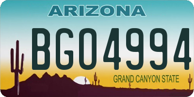 AZ license plate BGO4994