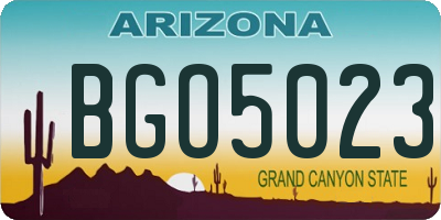 AZ license plate BGO5023