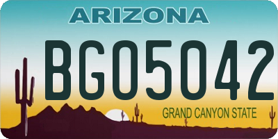AZ license plate BGO5042