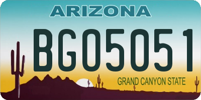 AZ license plate BGO5051
