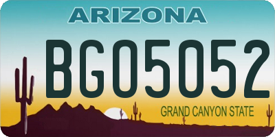 AZ license plate BGO5052