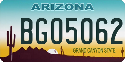 AZ license plate BGO5062